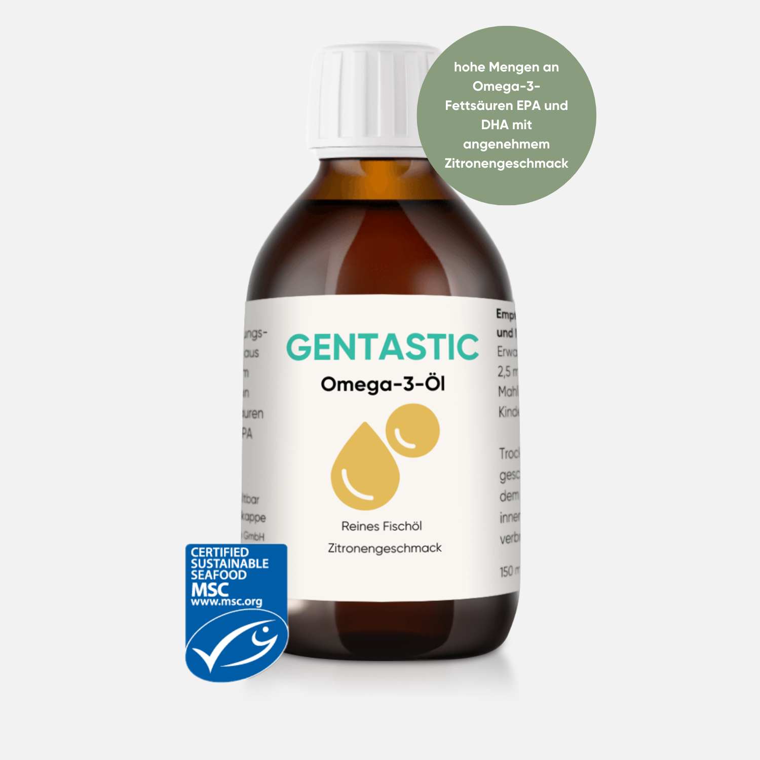 GENTASTIC  Omega-3 Öl 6 Monatsvorrat